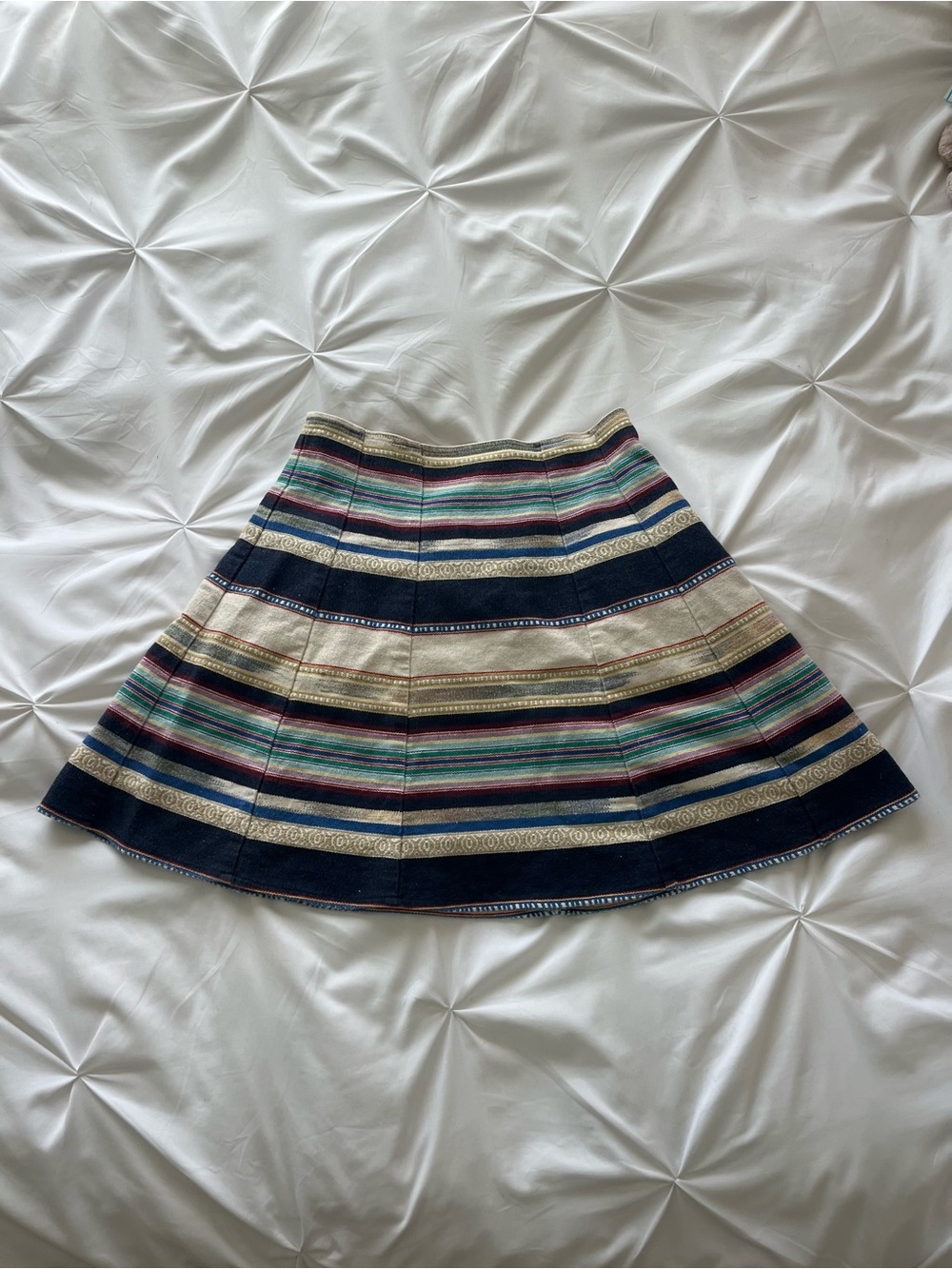 Anthropologie Chloe Oliver Hayley Striped Cotton A-line Skirt Size 4